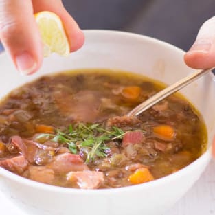 German lentil soup photo