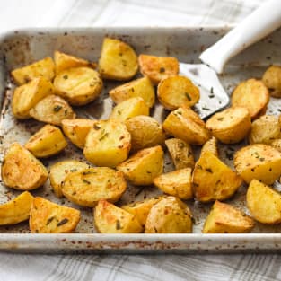 Toaster oven rosemary potatoes pic