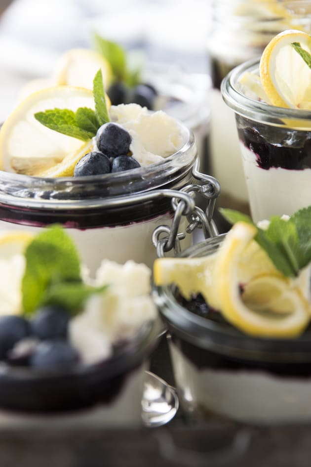 Lemon Blueberry No Bake Cheesecakes Pic