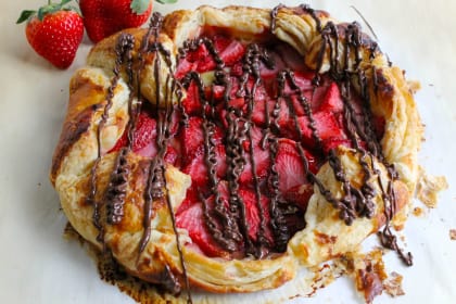 Puff Pastry Chocolate Strawberry Galette