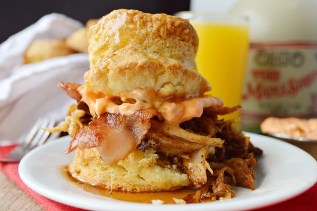 Pulled Pork Breakfast Biscuits Photo
