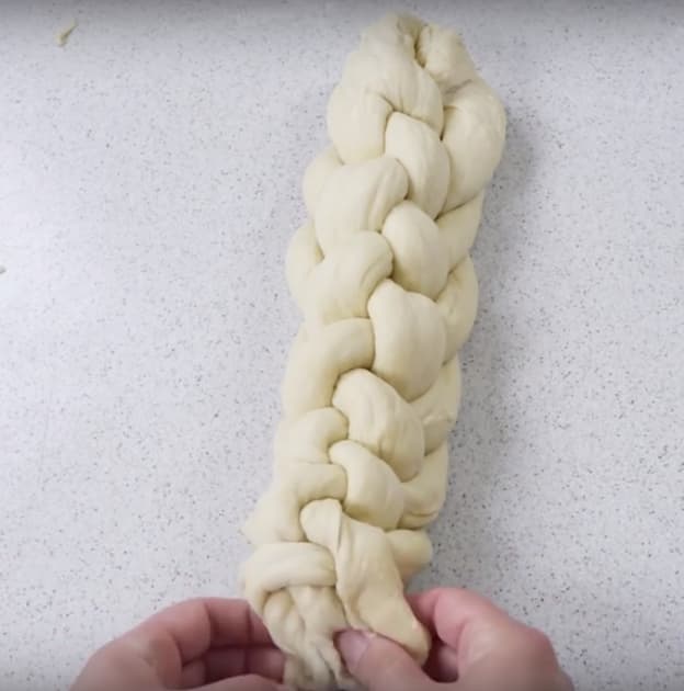 Braiding Challah Bread