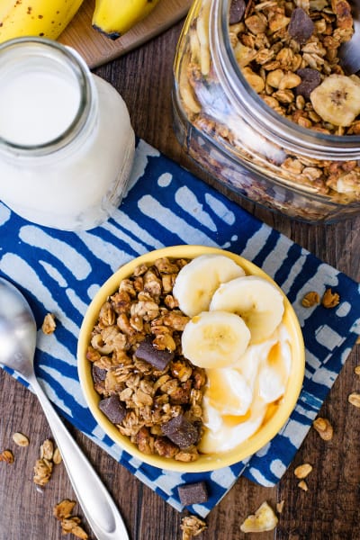 File 2 Peanut Butter Banana Chocolate Chunk Granola