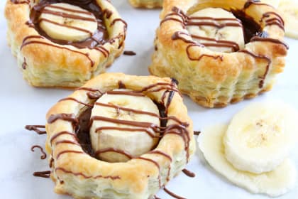 Banana Nutella Puff Pastry Cups