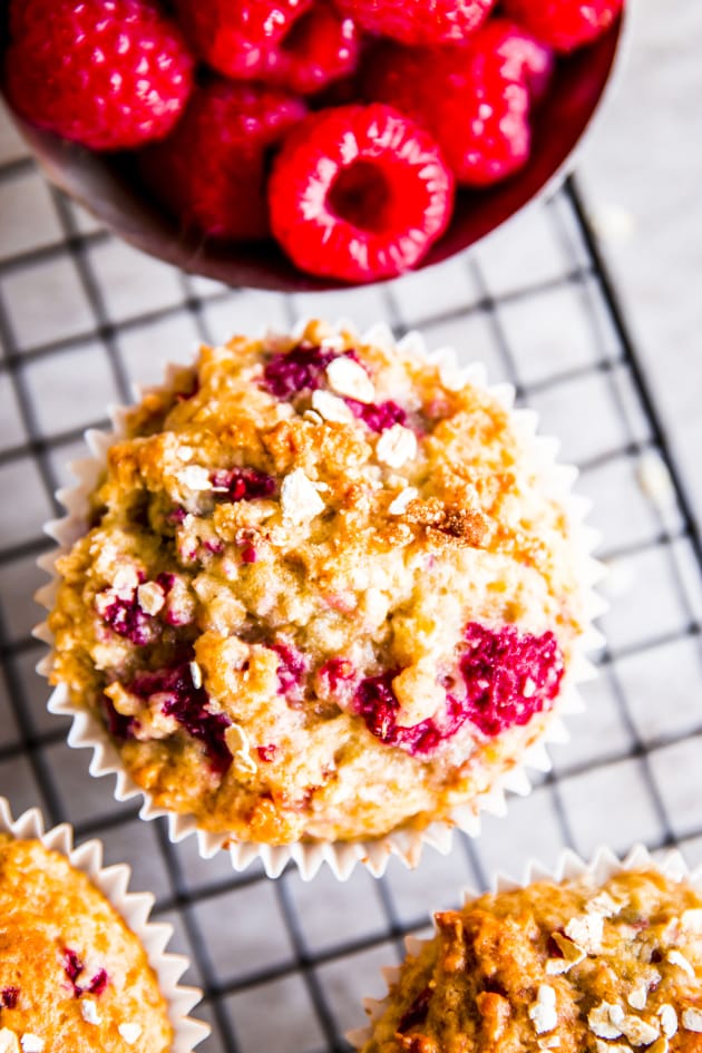Gluten Free Raspberry Oatmeal Muffins Pic - Food Fanatic