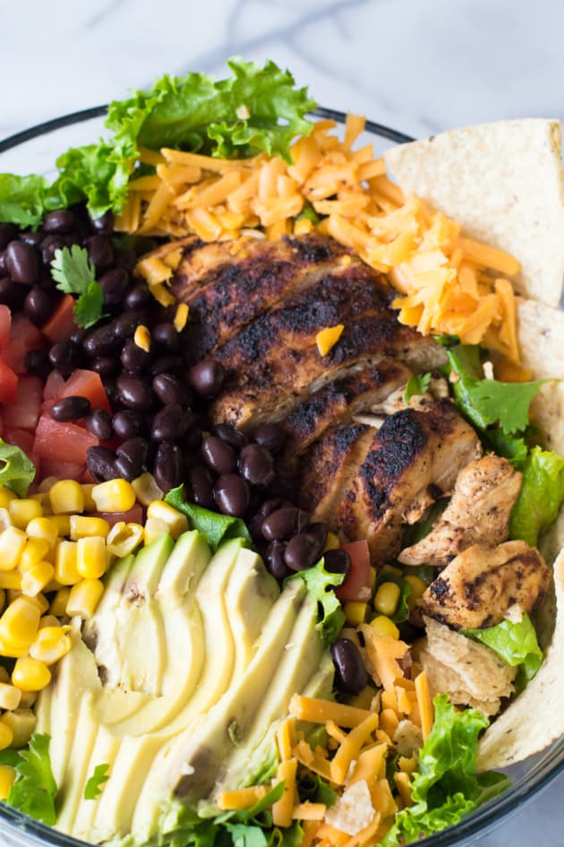 Chicken Taco Salad with Cilantro Ranch Recipe - Food Fanatic