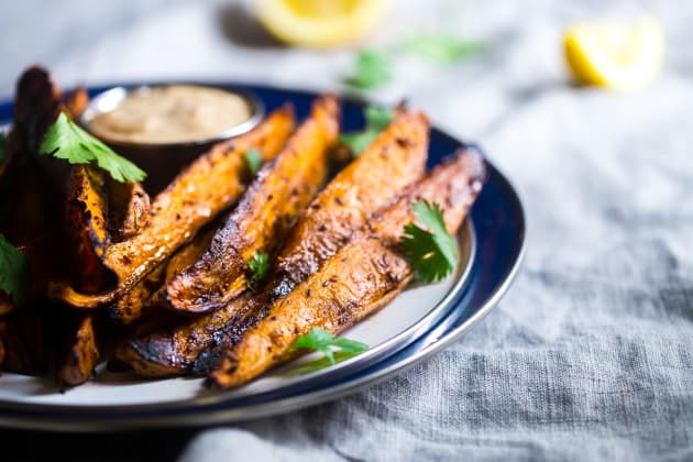 Maple Tahini Grilled Sweet Potatoes Photo