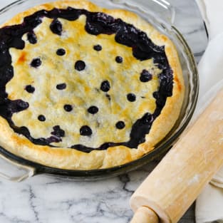 Blueberry basil pie photo