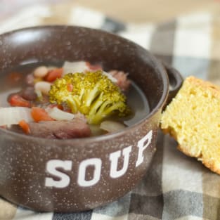 Slow cooker ham and bean soup photo
