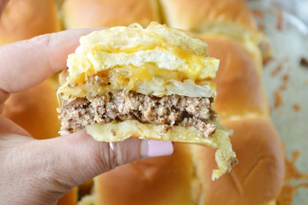 Cheesy Hash Brown Breakfast Sliders Image