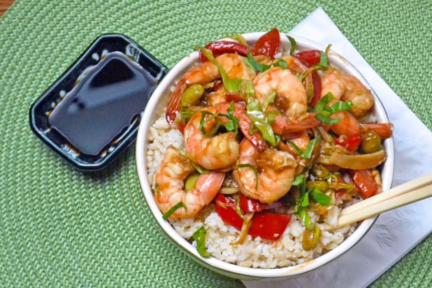 Asian Shrimp Rice Bowls Image