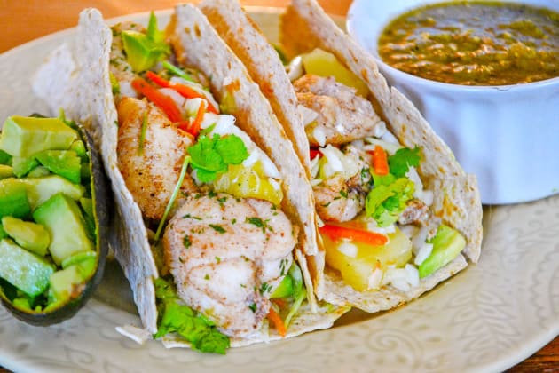 Jerk Fish Tacos with Pineapple Slaw Image