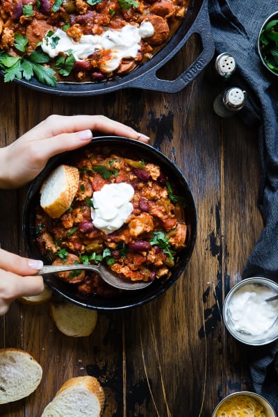 Instant Pot Red Bean Chili with Andouille