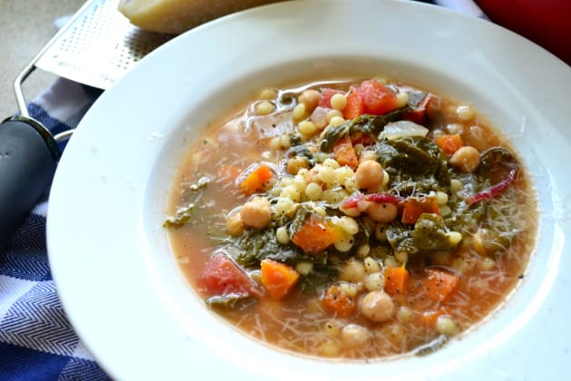 Garbanzo Bean Vegetable Soup with Pearled Couscous Image