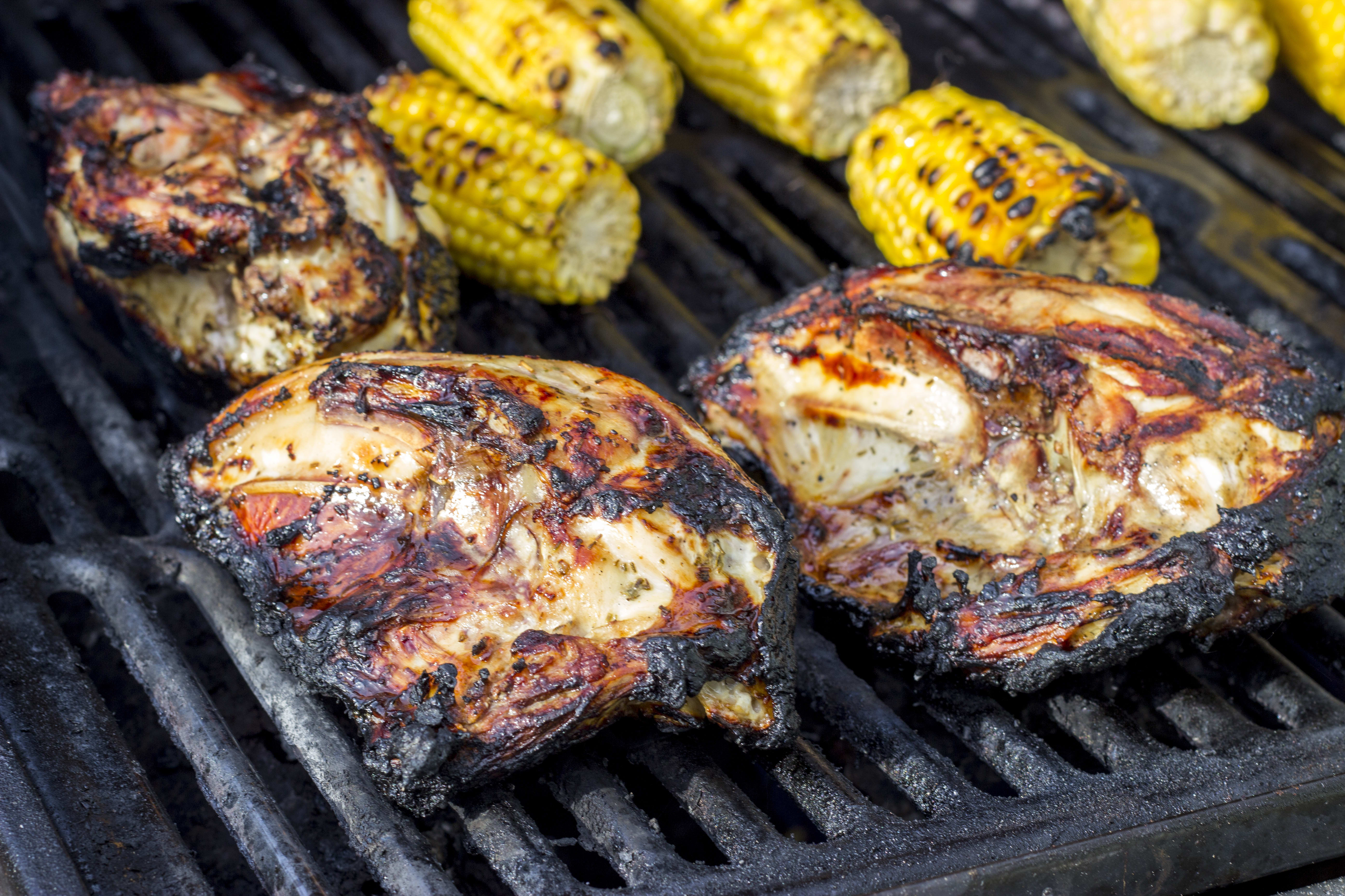 Grilled bone in shop chicken breast marinade