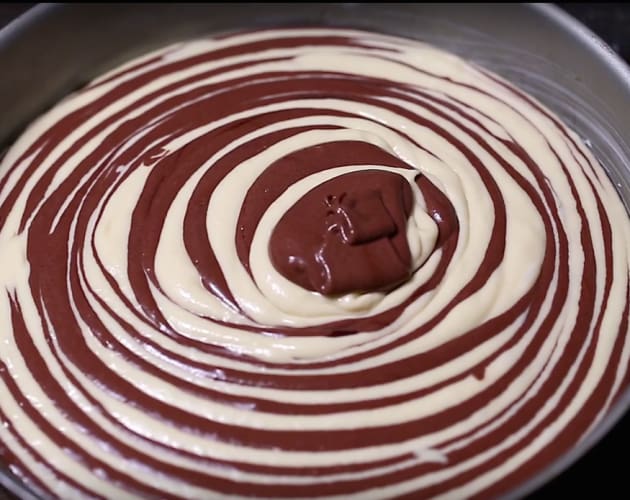 Making Zebra Cake