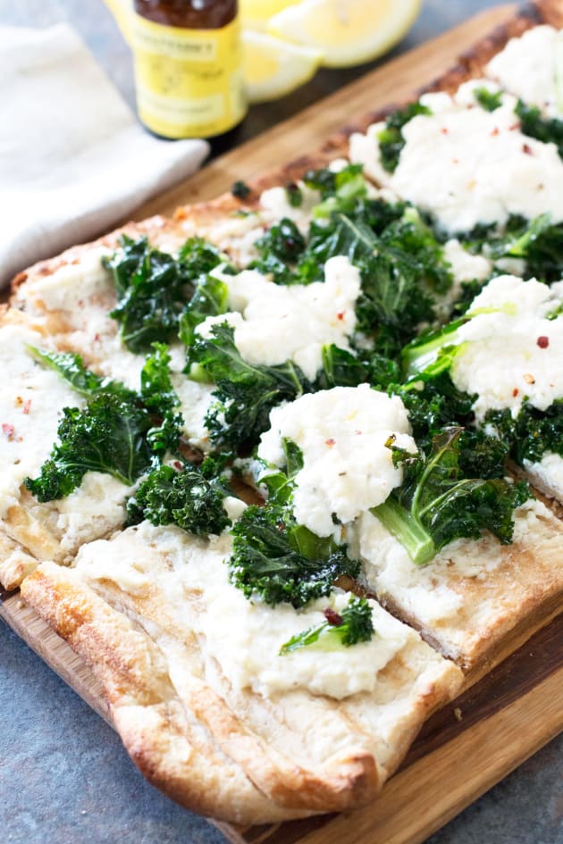 Grilled Lemon Kale Ricotta Flatbread Food Fanatic