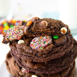 Chocolate birthday cake cookies photo
