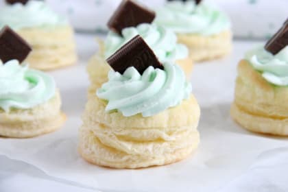 Mint Chocolate Puff Pastry Tartlets