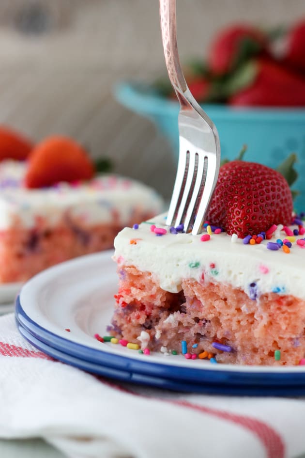 Funfetti Strawberry Poke Cake Food Fanatic