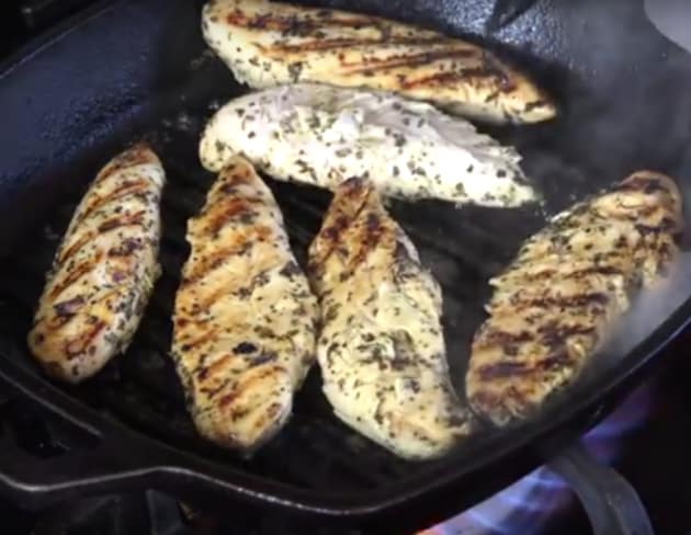 Pan Grilled Lemon Chicken Tenders