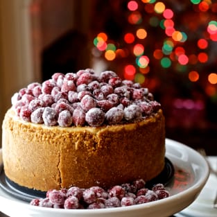Cranberry eggnog cheesecake pic