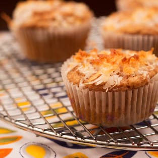 Blueberry coconut muffins photo