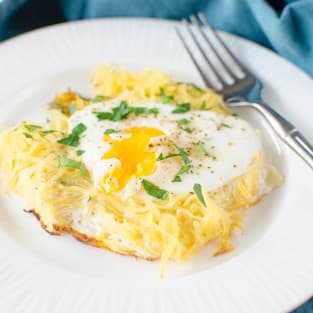 Paleo eggs in a basket photo