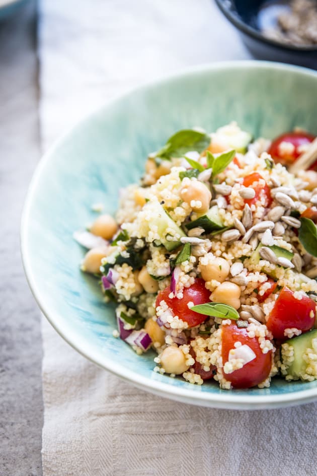 Mediterranean Chopped Chickpea Couscous Salad Pic Food Fanatic