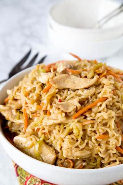 Chow Mein Noodles with Chicken Recipe - Food Fanatic
