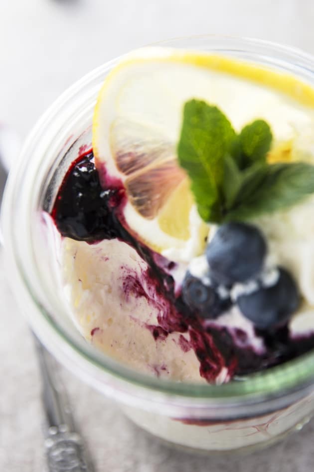 Lemon Blueberry No Bake Cheesecakes Image