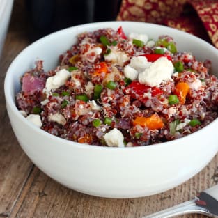 Roasted vegetable quinoa salad photo