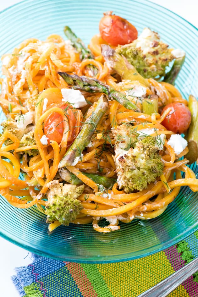 Roasted Spring Vegetables with Butternut Squash Noodles - Food Fanatic