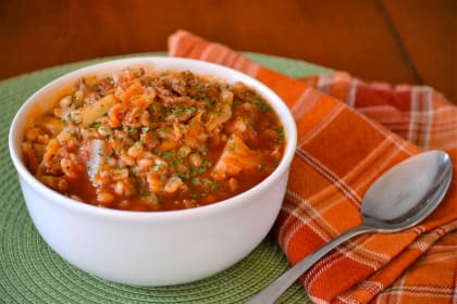 Stuffed Cabbage Soup with Barley Recipe
