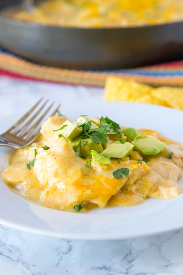 White Chicken Enchilada Skillet Food Fanatic