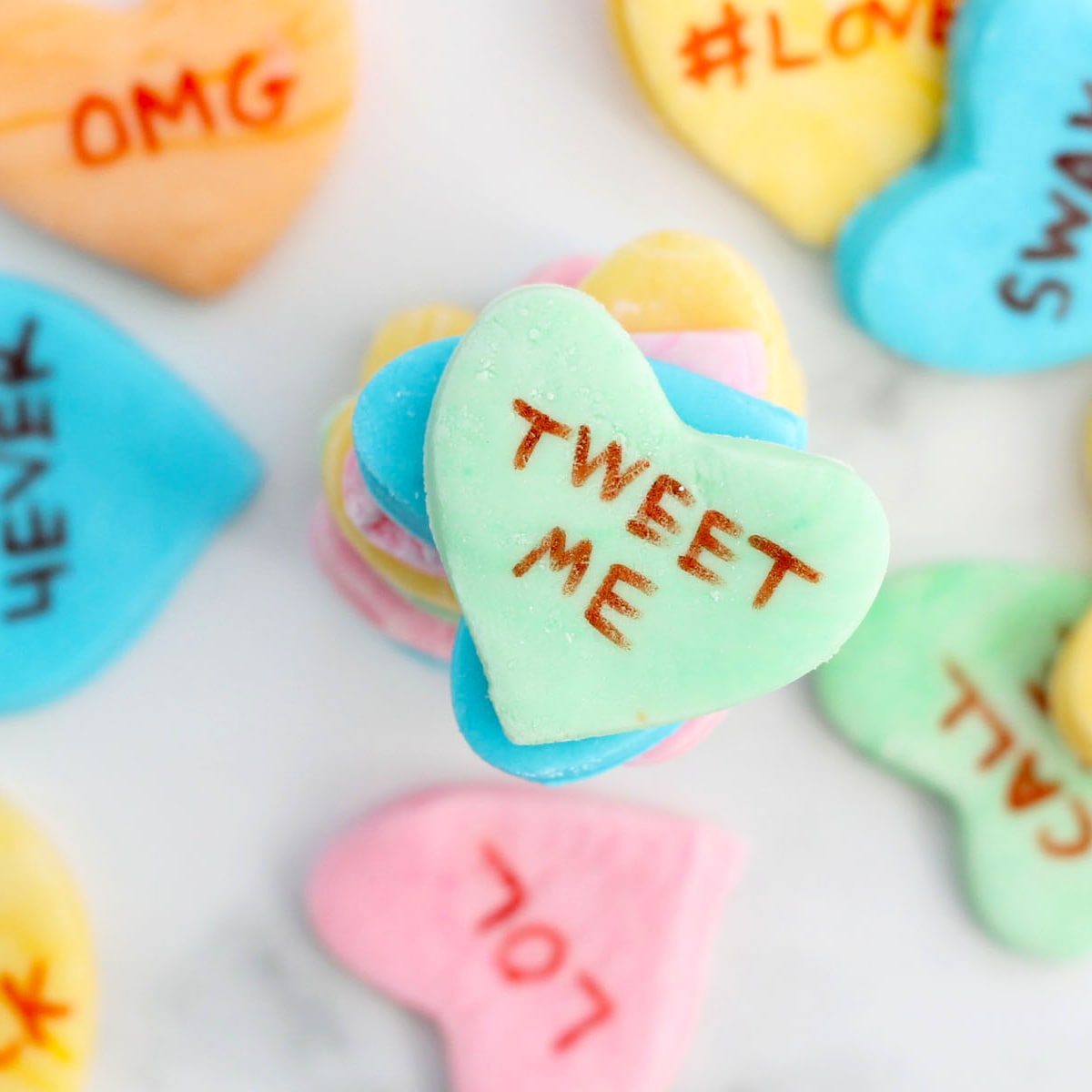 be mine} DIY Conversation Hearts – from scratch club
