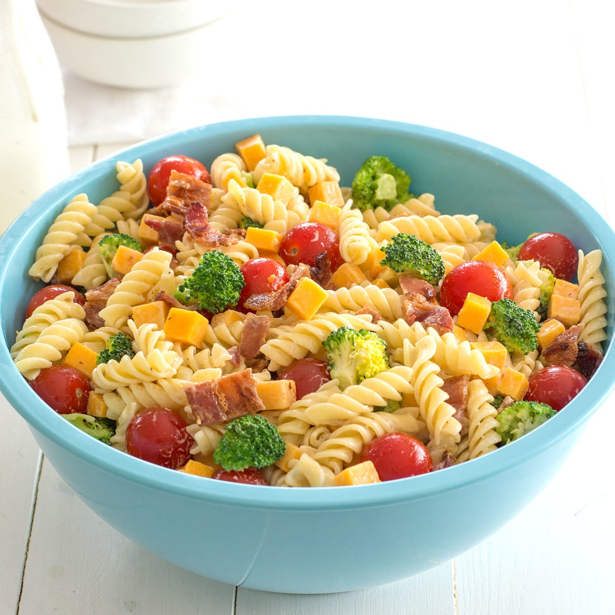 Bacon Cheddar Ranch Pasta Salad Recipe Food Fanatic