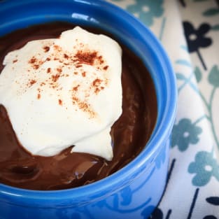 Homemade chocolate pudding photo
