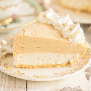 Double layer no bake peanut butter cheesecake photo