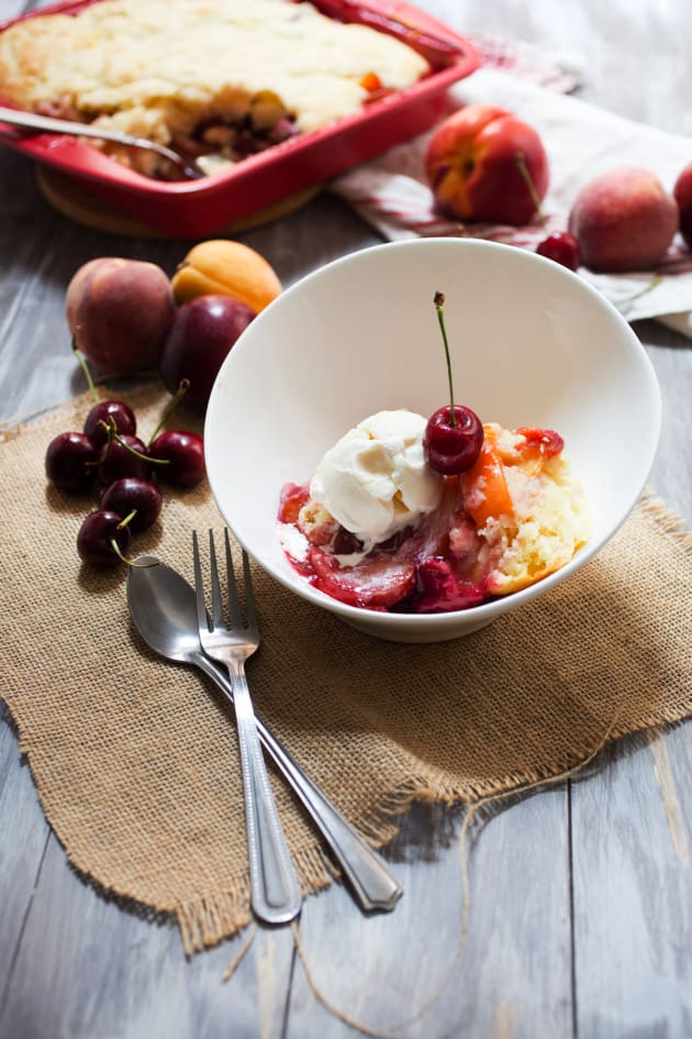 Stone Fruit Cobbler with Bourbon Food Fanatic