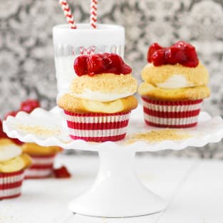 Cherry cheesecake cupcakes photo