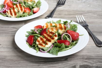 Grilled Halloumi Strawberry Salad Recipe
