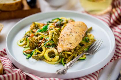 Slow Cooker Italian Chicken with Zucchini Noodles