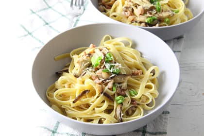 Pancetta Mushroom Fettuccine Recipe