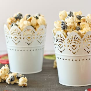 Blueberries and cream popcorn photo