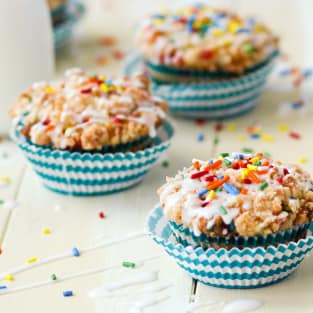 Birthday cake muffins photo
