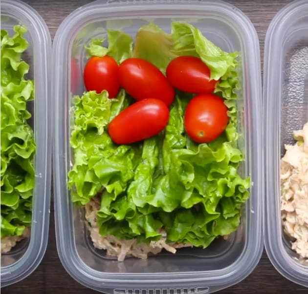 Preparing Chicken Salad Pockets