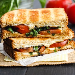 Toasted caprese sandwich photo