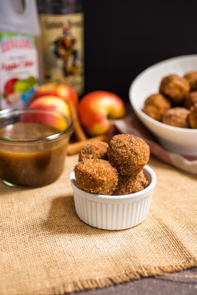Apple Cider Donut Holes with Hot Buttered Rum Dipping Sauce Food Fanatic