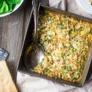 Spinach artichoke quinoa casserole photo